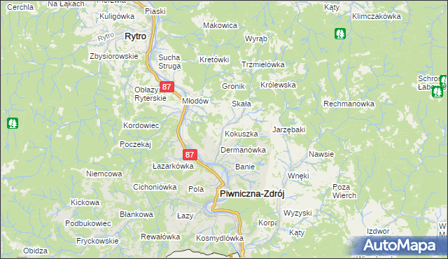 mapa Kokuszka, Kokuszka na mapie Targeo