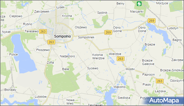 mapa Kolonia Wierzbie, Kolonia Wierzbie na mapie Targeo