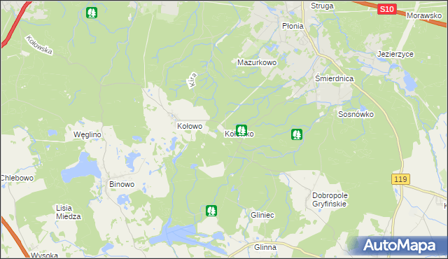 mapa Kołówko, Kołówko na mapie Targeo