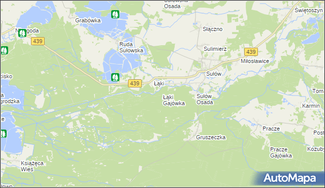 mapa Łąki Gajówka, Łąki Gajówka na mapie Targeo