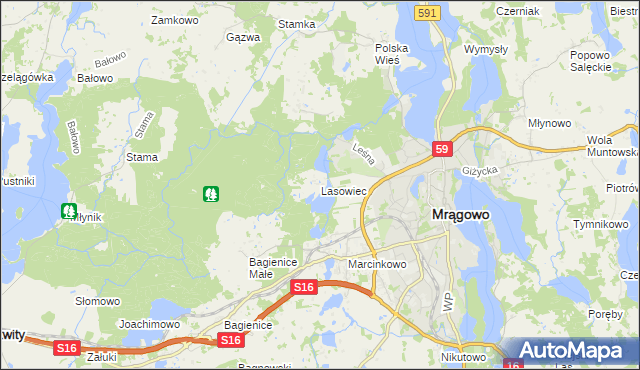 mapa Lasowiec, Lasowiec na mapie Targeo