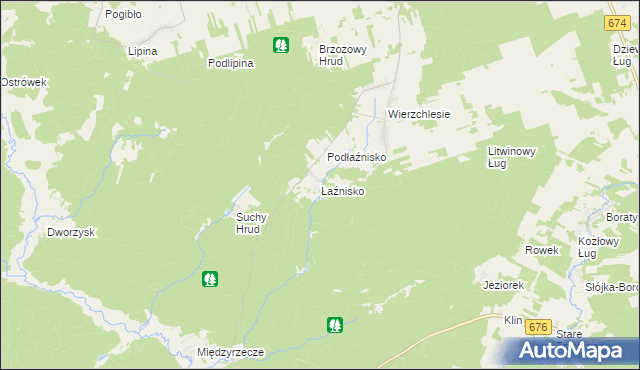 mapa Łaźnisko, Łaźnisko na mapie Targeo