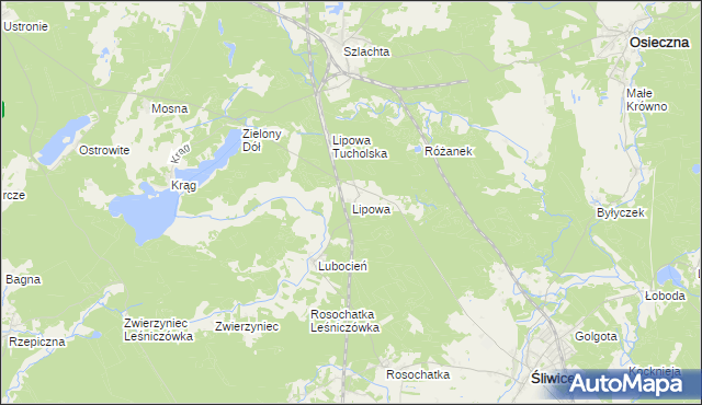 mapa Lipowa gmina Śliwice, Lipowa gmina Śliwice na mapie Targeo