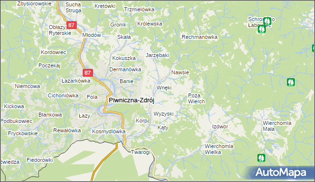 mapa Łomnica-Zdrój, Łomnica-Zdrój na mapie Targeo