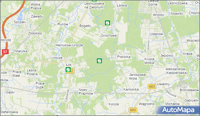 mapa Łoś Gajówka, Łoś Gajówka na mapie Targeo