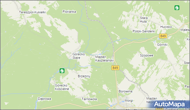 mapa Majdan Kasztelański, Majdan Kasztelański na mapie Targeo