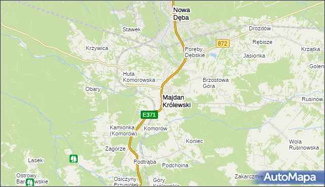 mapa Majdan Królewski, Majdan Królewski na mapie Targeo