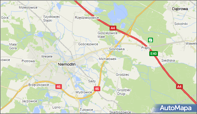 mapa Michałówek gmina Niemodlin, Michałówek gmina Niemodlin na mapie Targeo