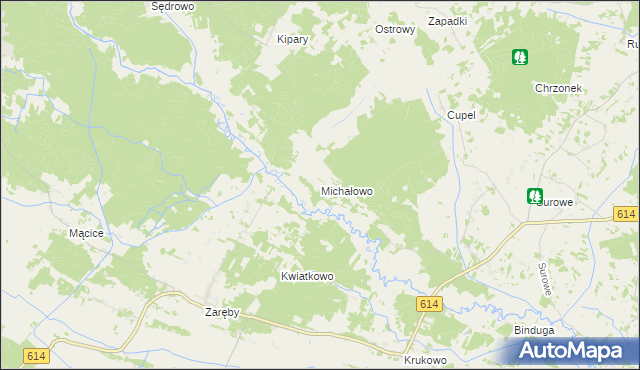 mapa Michałowo gmina Czarnia, Michałowo gmina Czarnia na mapie Targeo