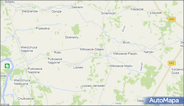 mapa Miłkowice-Janki, Miłkowice-Janki na mapie Targeo