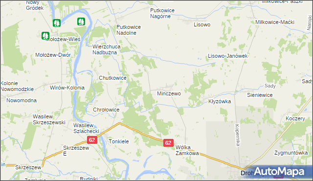 mapa Minczewo, Minczewo na mapie Targeo