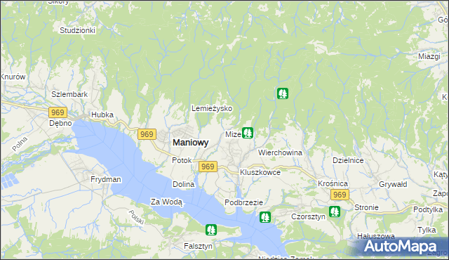 mapa Mizerna, Mizerna na mapie Targeo