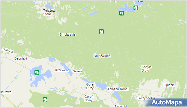 mapa Niedźwiedź gmina Baruchowo, Niedźwiedź gmina Baruchowo na mapie Targeo