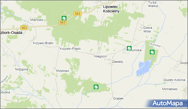 mapa Niegocin, Niegocin na mapie Targeo