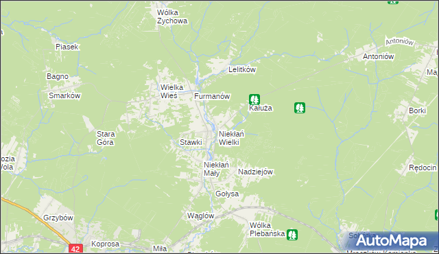 mapa Niekłań Wielki, Niekłań Wielki na mapie Targeo