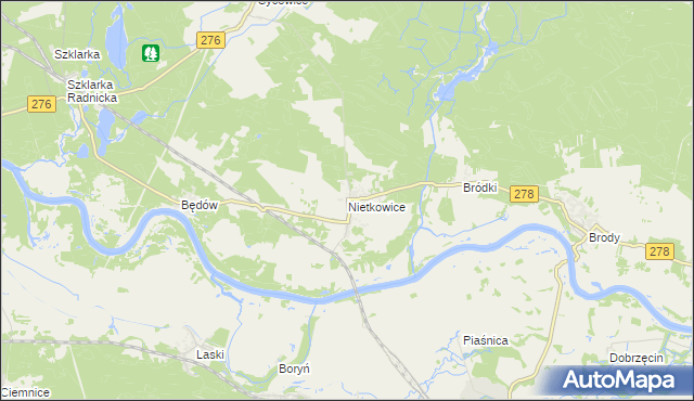 mapa Nietkowice, Nietkowice na mapie Targeo