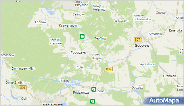 mapa Nowa Krępa, Nowa Krępa na mapie Targeo