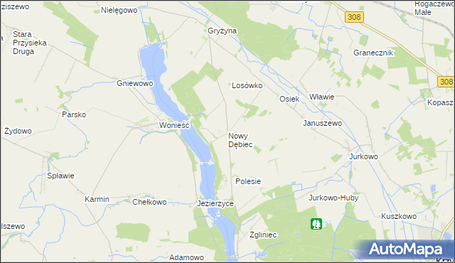 mapa Nowy Dębiec, Nowy Dębiec na mapie Targeo