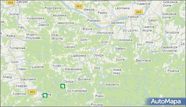 mapa Obidza, Obidza na mapie Targeo