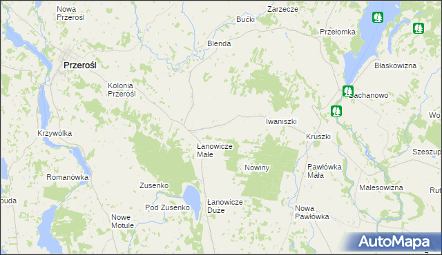 mapa Olszanka gmina Przerośl, Olszanka gmina Przerośl na mapie Targeo