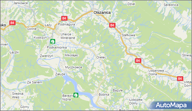mapa Orelec, Orelec na mapie Targeo