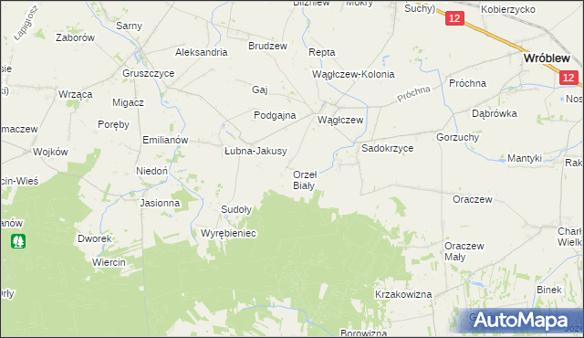 mapa Orzeł Biały, Orzeł Biały na mapie Targeo