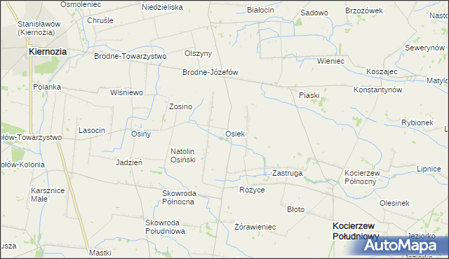 mapa Osiek gmina Kocierzew Południowy, Osiek gmina Kocierzew Południowy na mapie Targeo