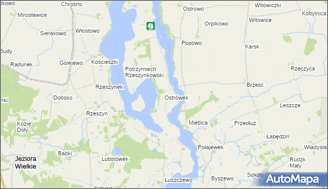 mapa Ostrówek gmina Kruszwica, Ostrówek gmina Kruszwica na mapie Targeo