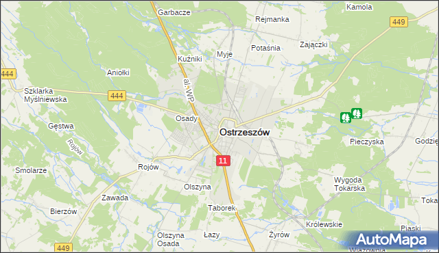 mapa Ostrzeszów, Ostrzeszów na mapie Targeo
