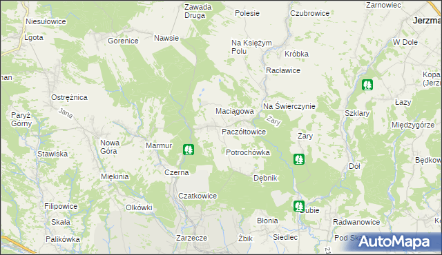 mapa Paczółtowice, Paczółtowice na mapie Targeo