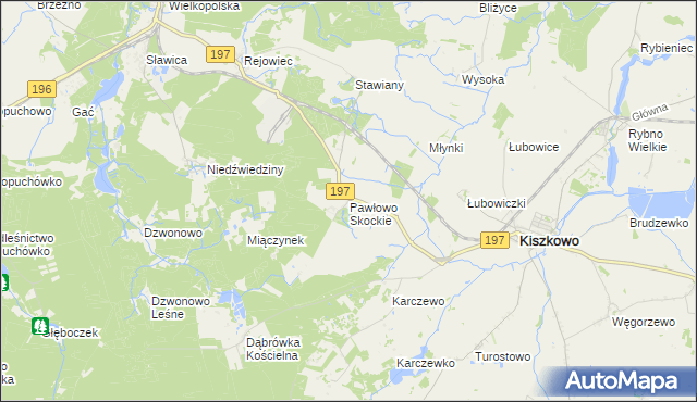 mapa Pawłowo Skockie, Pawłowo Skockie na mapie Targeo