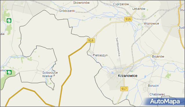 mapa Pietraszyn, Pietraszyn na mapie Targeo