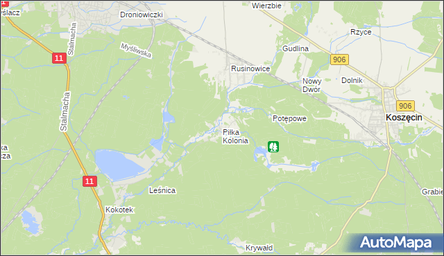 mapa Piłka Kolonia, Piłka Kolonia na mapie Targeo