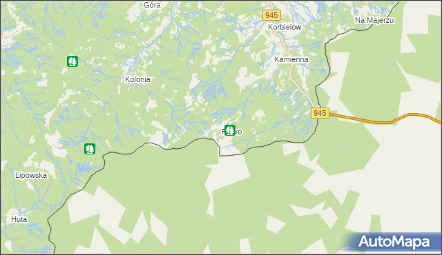 mapa Pilsko gmina Jeleśnia, Pilsko gmina Jeleśnia na mapie Targeo