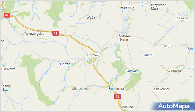 mapa Piorunkowice, Piorunkowice na mapie Targeo