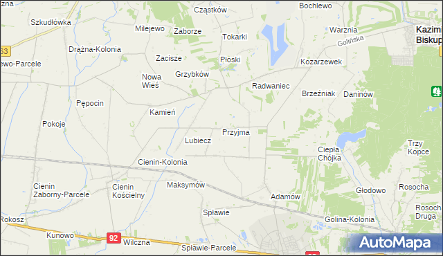 mapa Przyjma gmina Golina, Przyjma gmina Golina na mapie Targeo