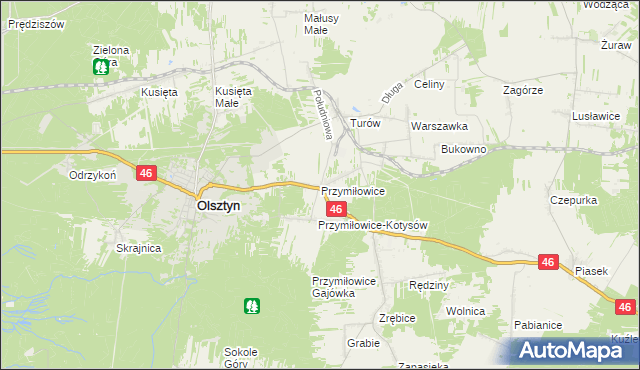 mapa Przymiłowice, Przymiłowice na mapie Targeo