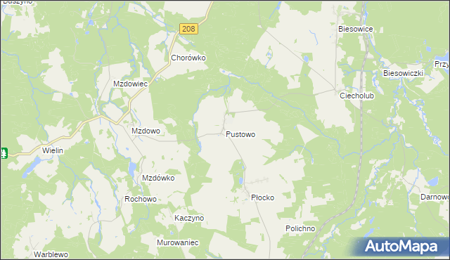 mapa Pustowo gmina Kępice, Pustowo gmina Kępice na mapie Targeo