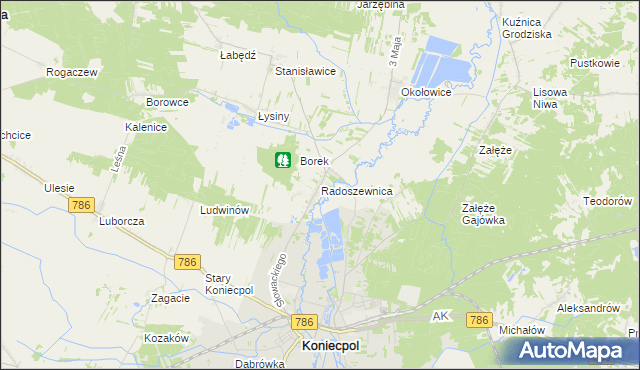 mapa Radoszewnica, Radoszewnica na mapie Targeo