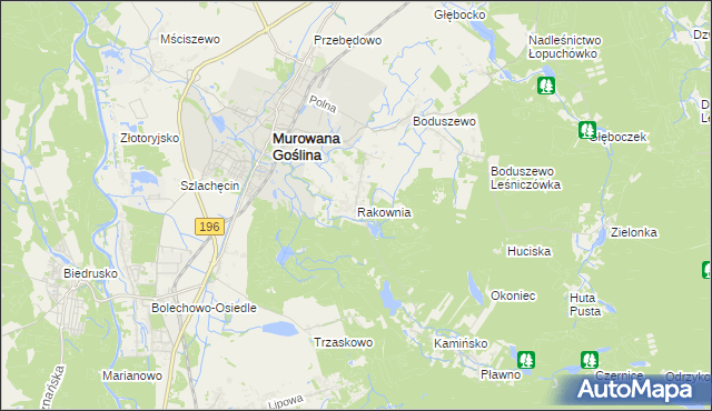 mapa Rakownia, Rakownia na mapie Targeo