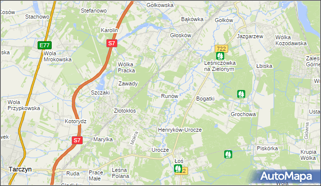 mapa Runów, Runów na mapie Targeo