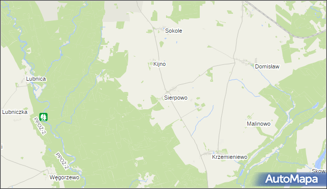 mapa Sierpowo gmina Czarne, Sierpowo gmina Czarne na mapie Targeo