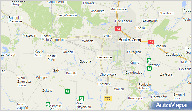 mapa Siesławice, Siesławice na mapie Targeo