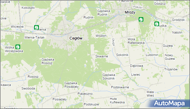 mapa Skwarne, Skwarne na mapie Targeo