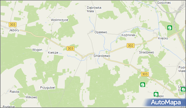 mapa Smardzewo gmina Szczaniec, Smardzewo gmina Szczaniec na mapie Targeo