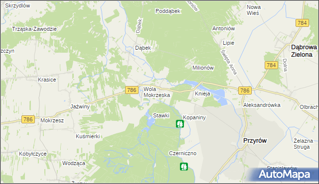 mapa Smyków gmina Przyrów, Smyków gmina Przyrów na mapie Targeo