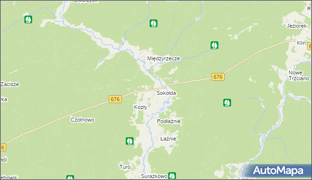 mapa Sokołda, Sokołda na mapie Targeo