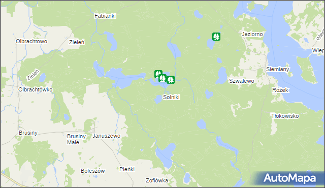 mapa Solniki gmina Iława, Solniki gmina Iława na mapie Targeo