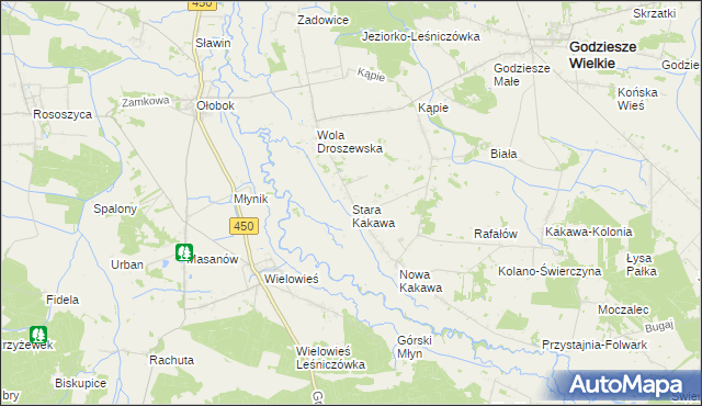 mapa Stara Kakawa, Stara Kakawa na mapie Targeo