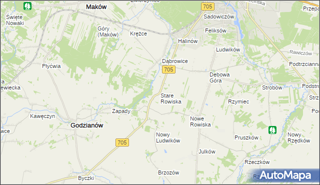 mapa Stare Rowiska, Stare Rowiska na mapie Targeo